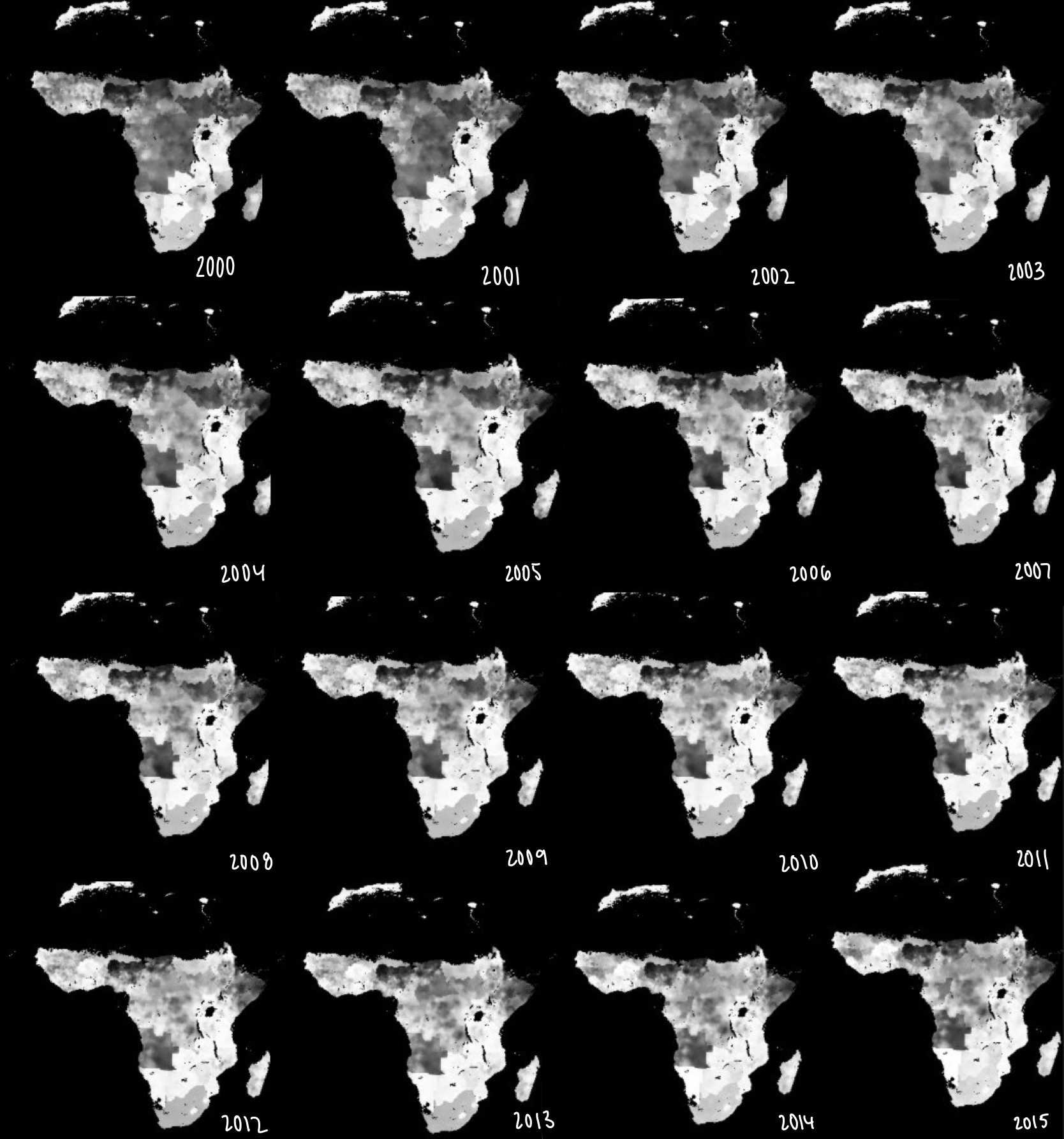 Figure 1: Mapped DTP Vaccination from 2000-2015