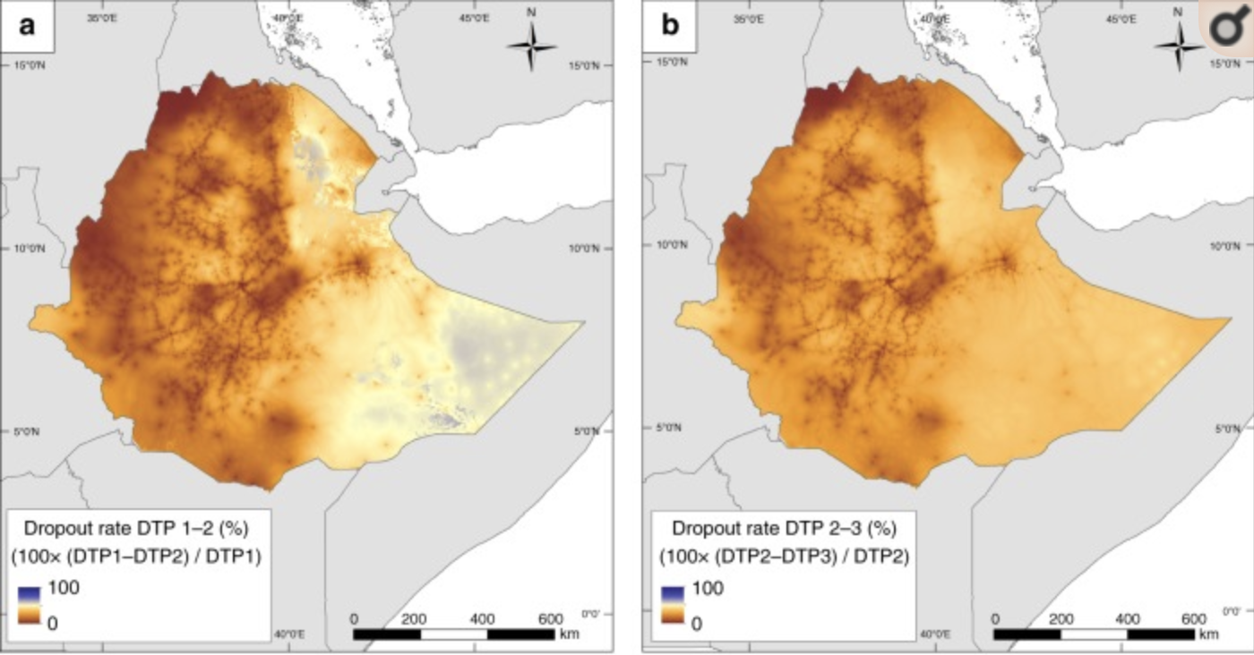 Figure 6: Ethiopian Drop Out DTP Vaccination Rates